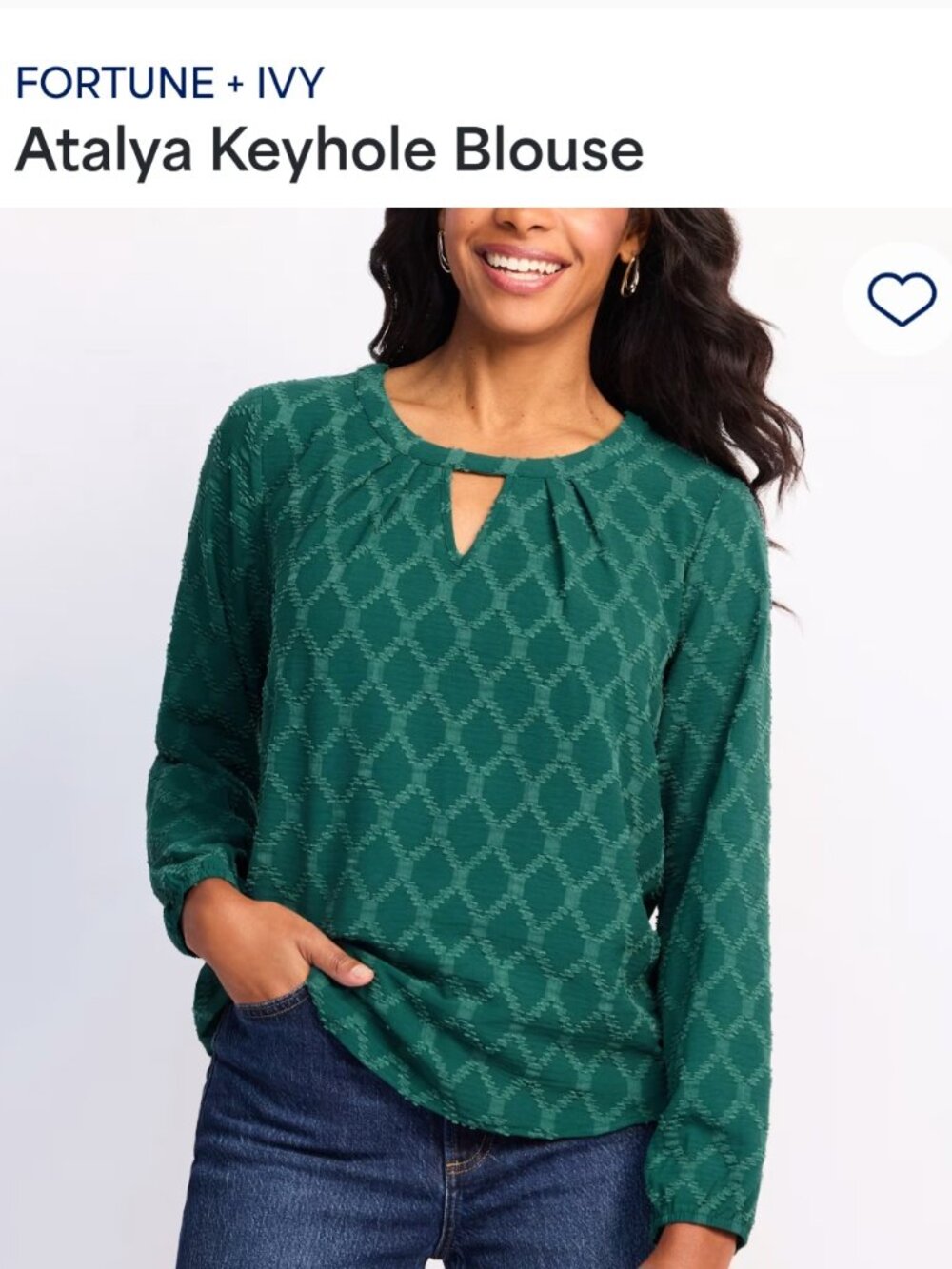 Fortune and Ivy Atalya Keyhole Blouse